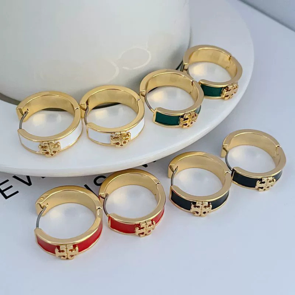 Tory Burch Enamel Letter Earrings